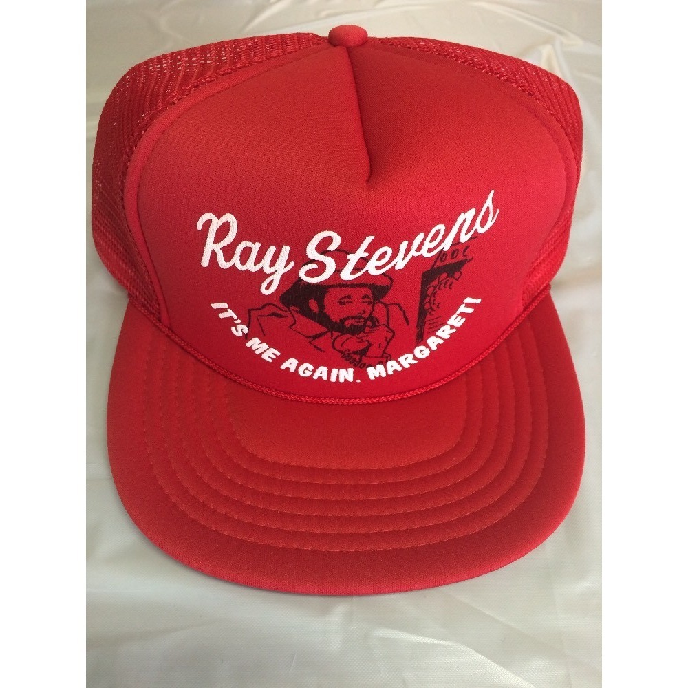Vintage Ray Stevens Its Me Again, Margaret! Trucker Hat Red One Size SnapBack